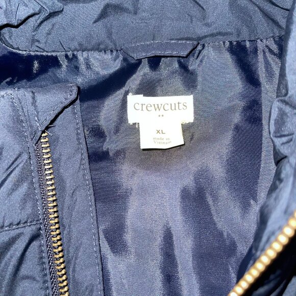 J. Crew Factory CREWCUTS Navy Blue Quilted Walker Puff Vest Jacket XL Full Zip - Picture 7 of 12